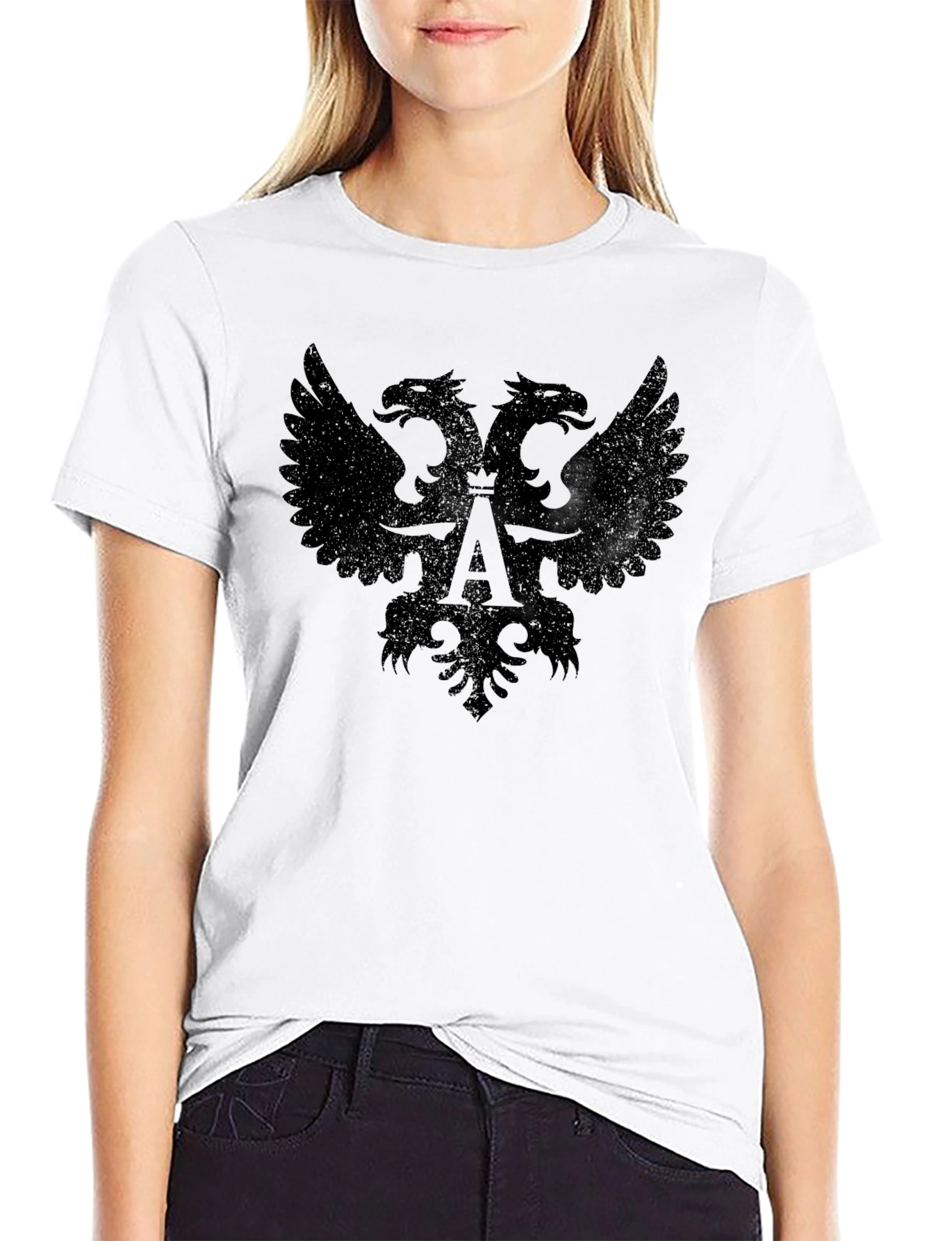 Double-Headed Eagle Graphic Black T-Shirt