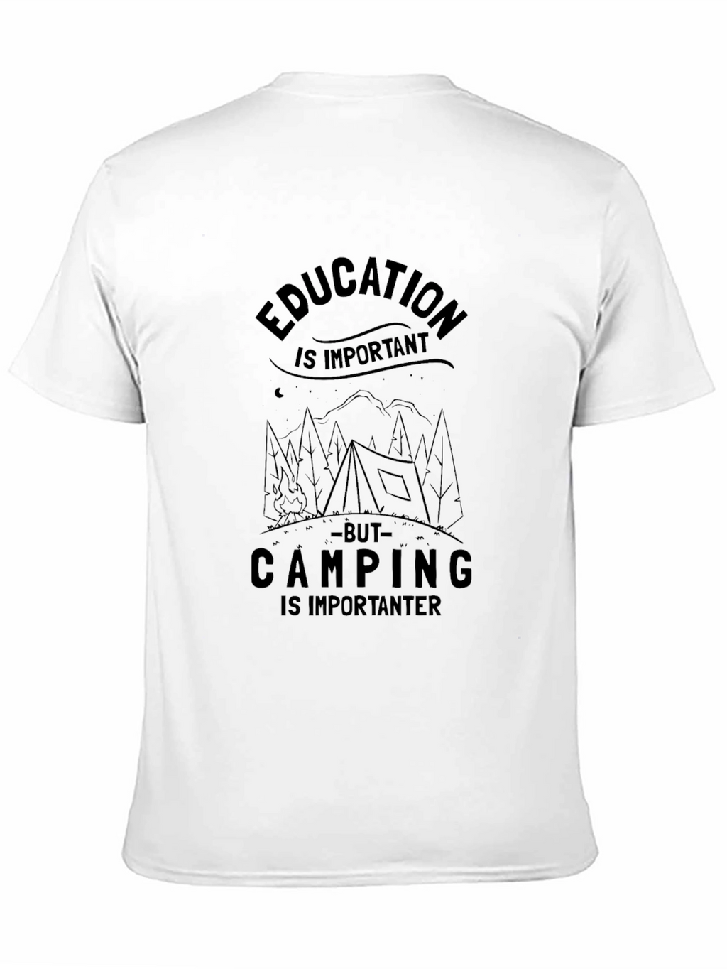 Education vs Camping Graphic Tee