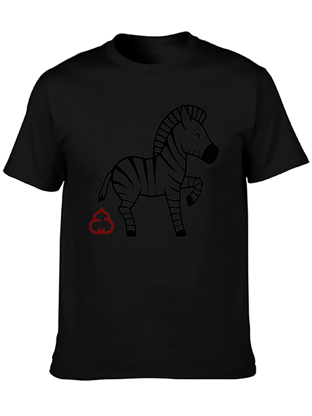 Funny Zebra Graphic Black T-Shirt