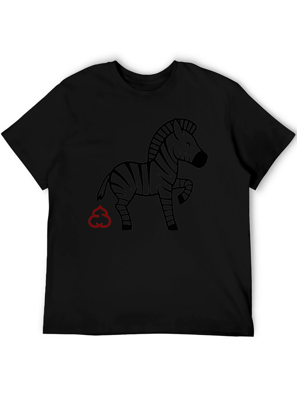 Funny Zebra Graphic Black T-Shirt