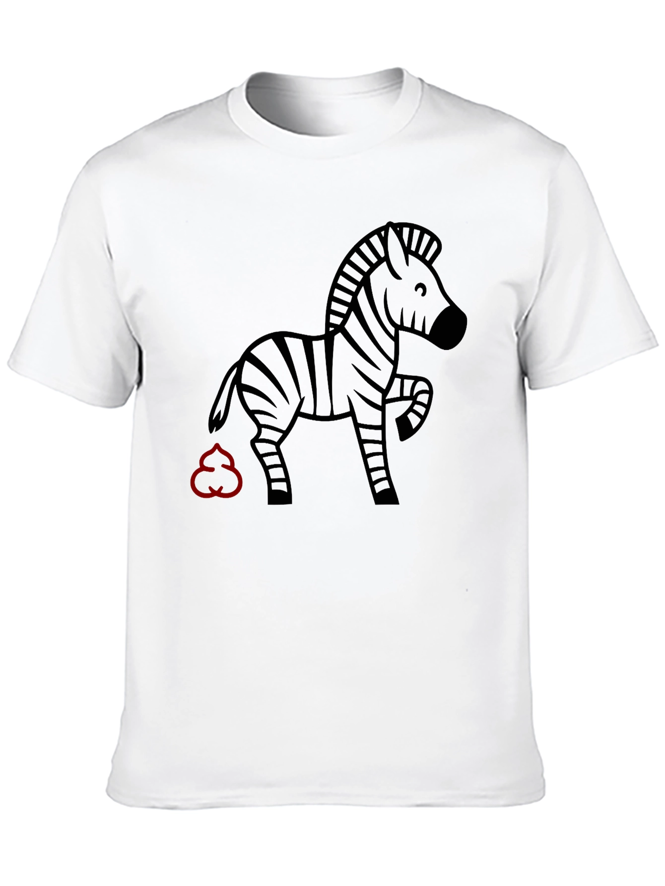 Funny Zebra Graphic Black T-Shirt