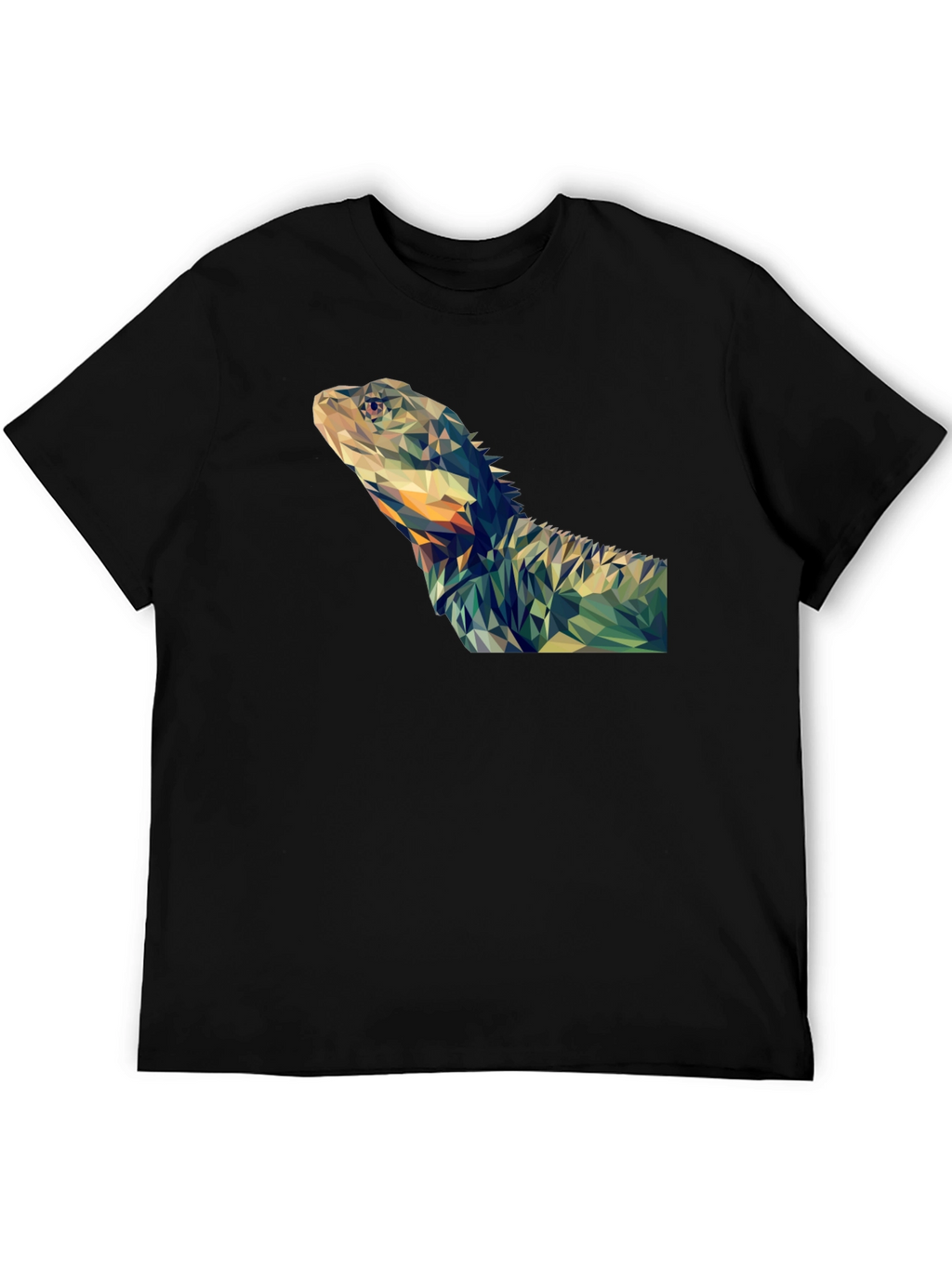 Geometric Lizard Graphic T-Shirt - Modern Poly Art Tee