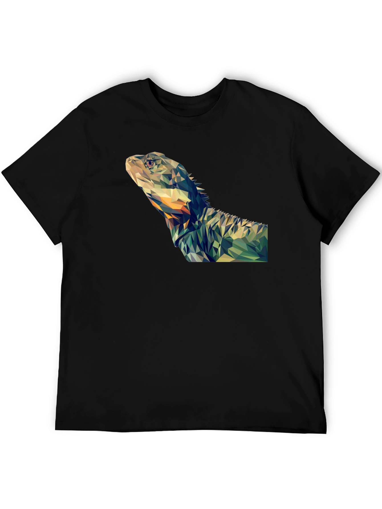 Geometric Lizard Graphic T-Shirt - Modern Poly Art Tee