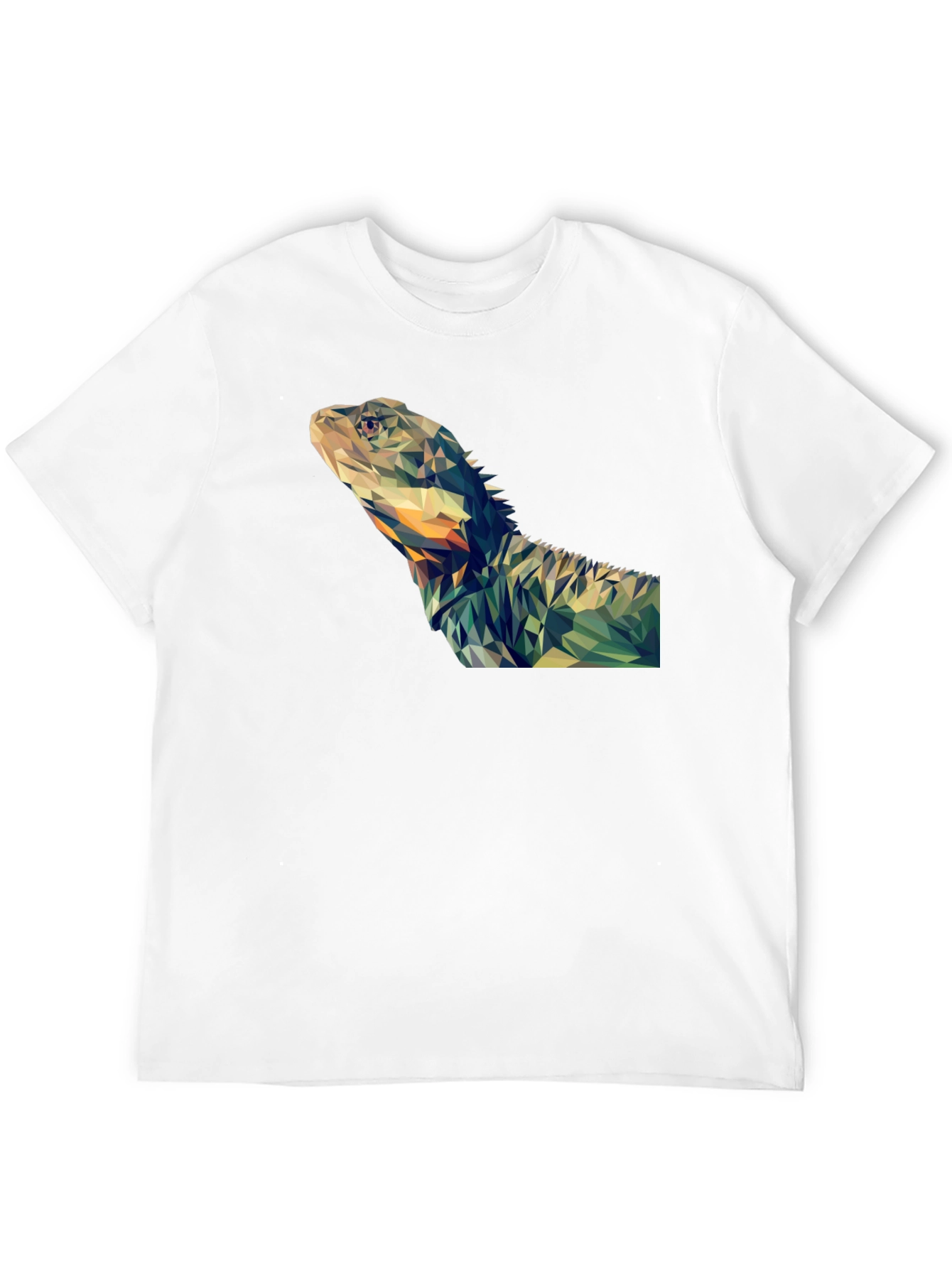 Geometric Lizard Graphic T-Shirt - Modern Poly Art Tee