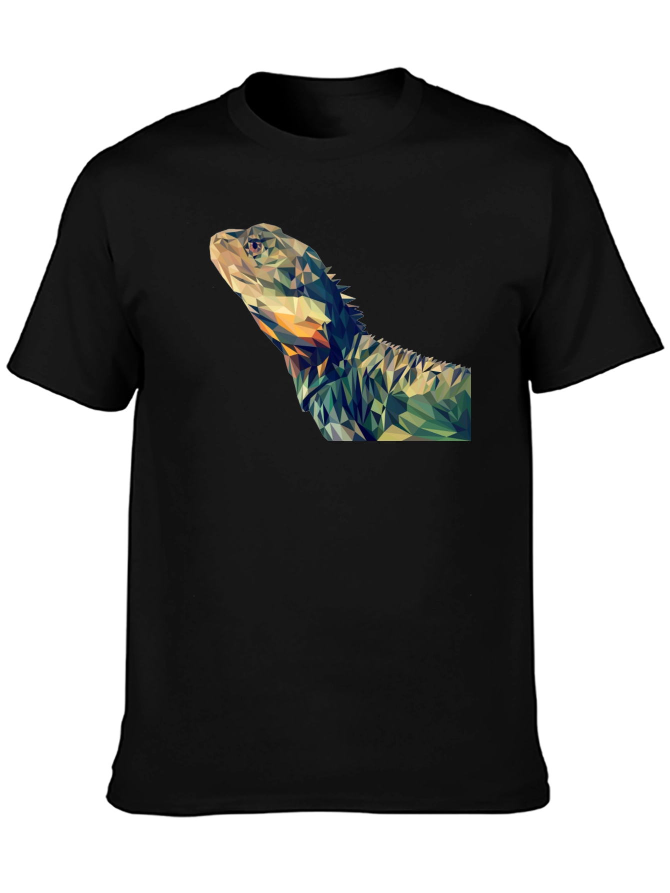 Geometric Lizard Graphic T-Shirt - Modern Poly Art Tee