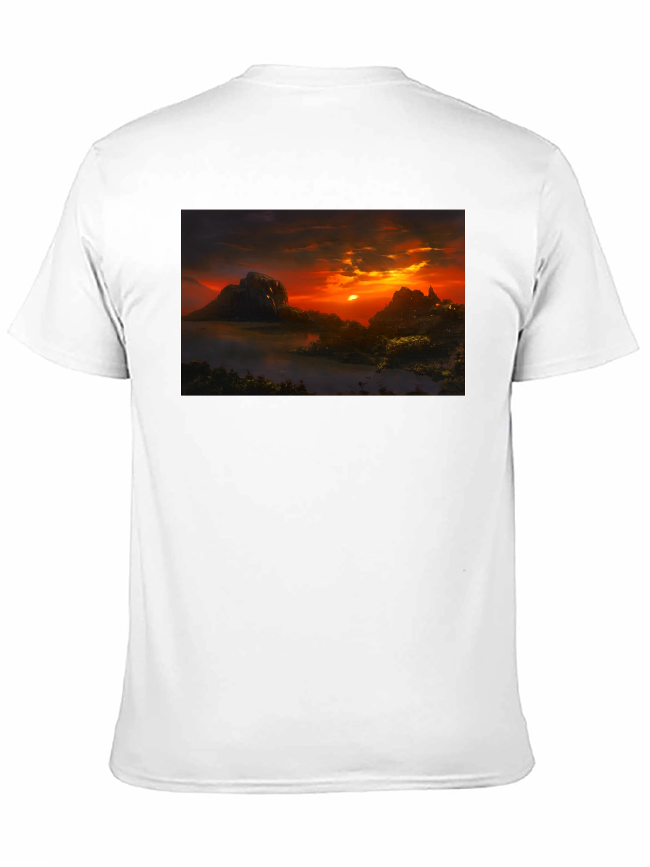 Sunset Landscape Graphic Tee - Black