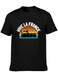 Vive La France Retro Graphic Tee - Black Cotton