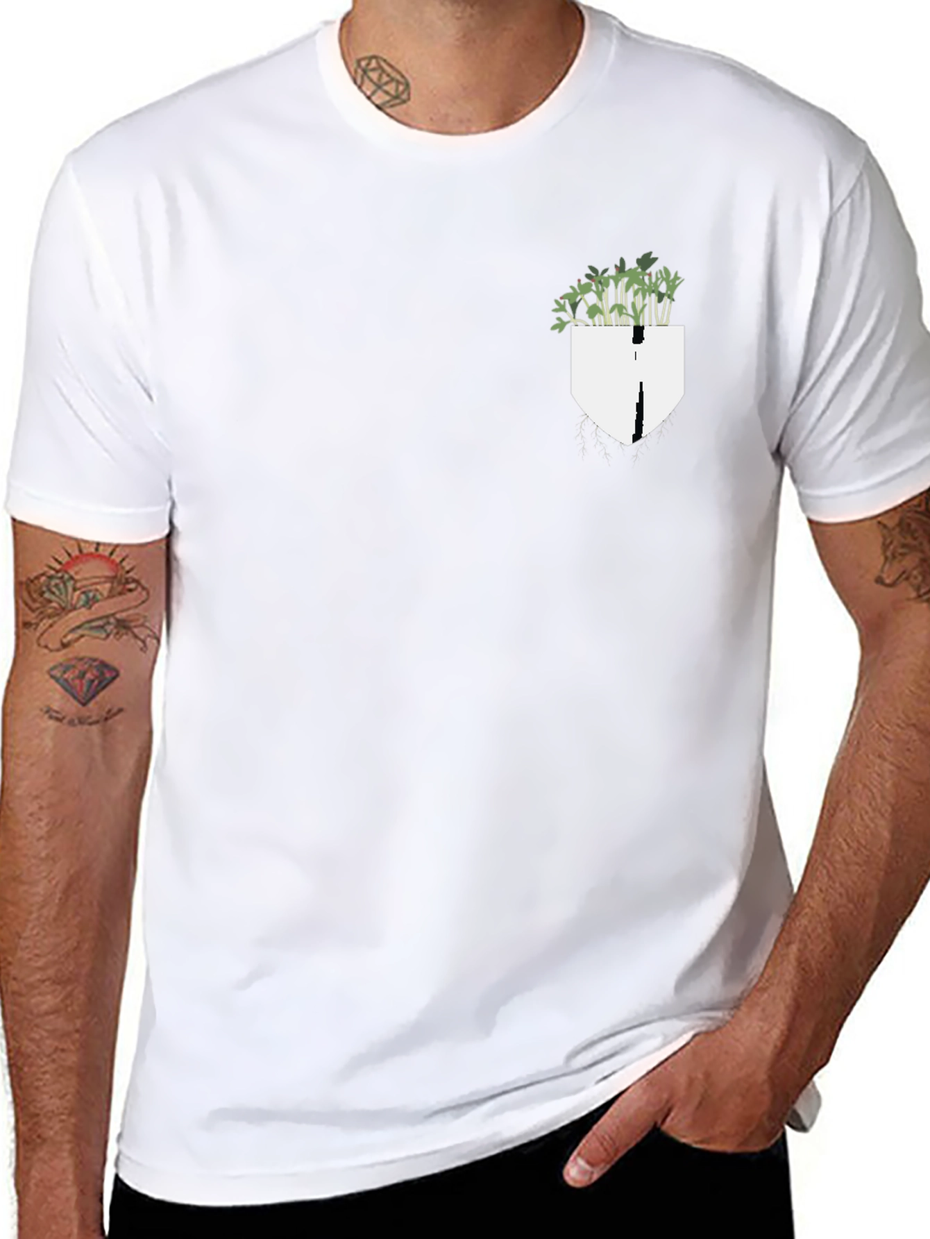 Plant Pocket Black Tee