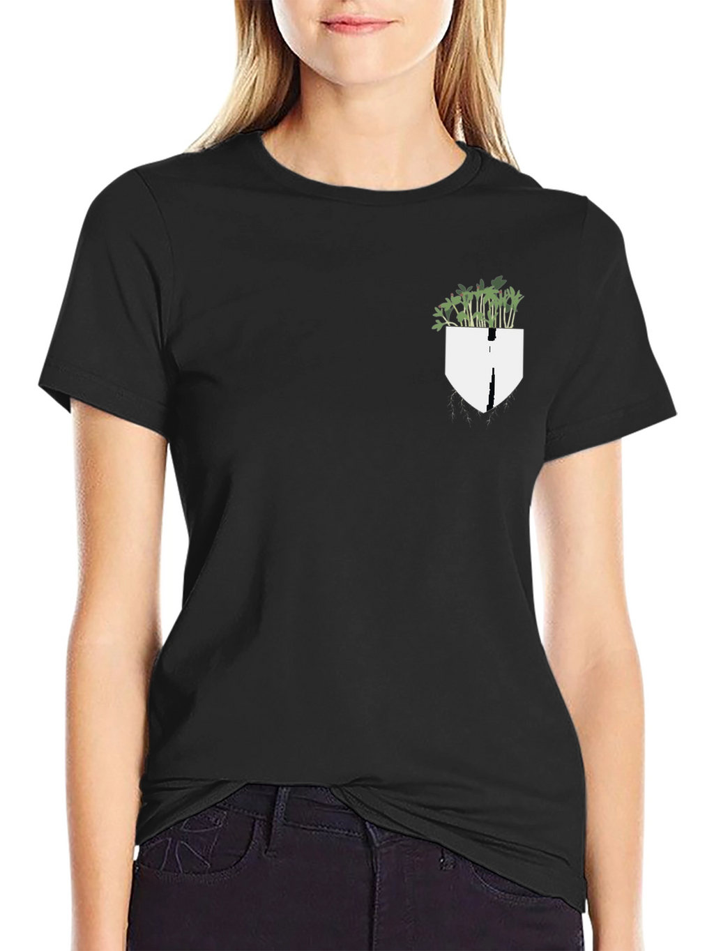 Plant Pocket Black Tee