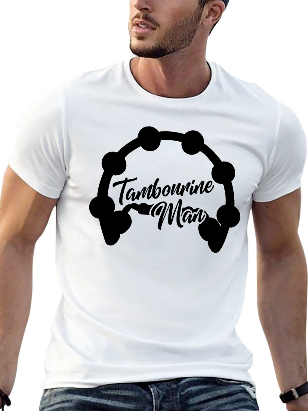 Tambourine Man Graphic Tee - Music Lovers Shirt