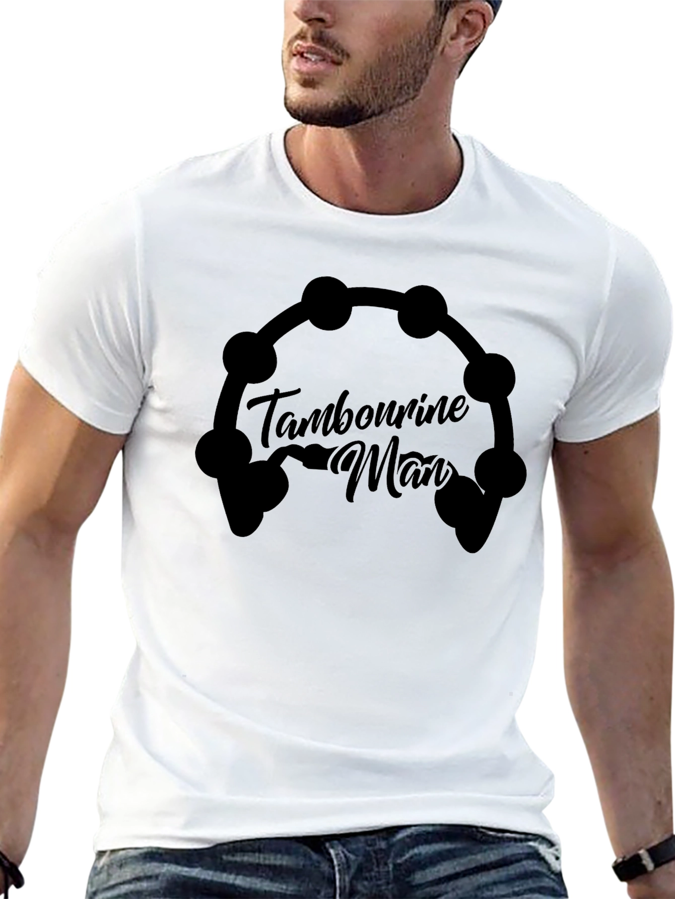Tambourine Man Graphic Tee - Music Lovers Shirt