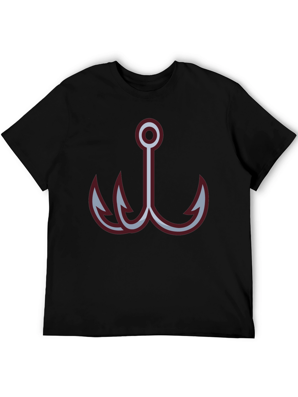 Black Fishing Hook Graphic Tee