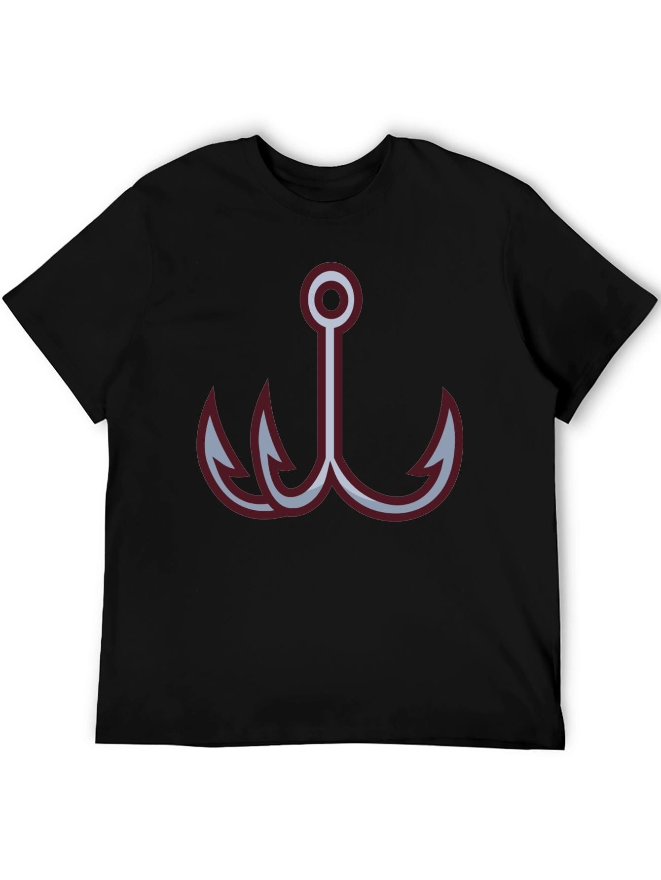 Black Fishing Hook Graphic Tee