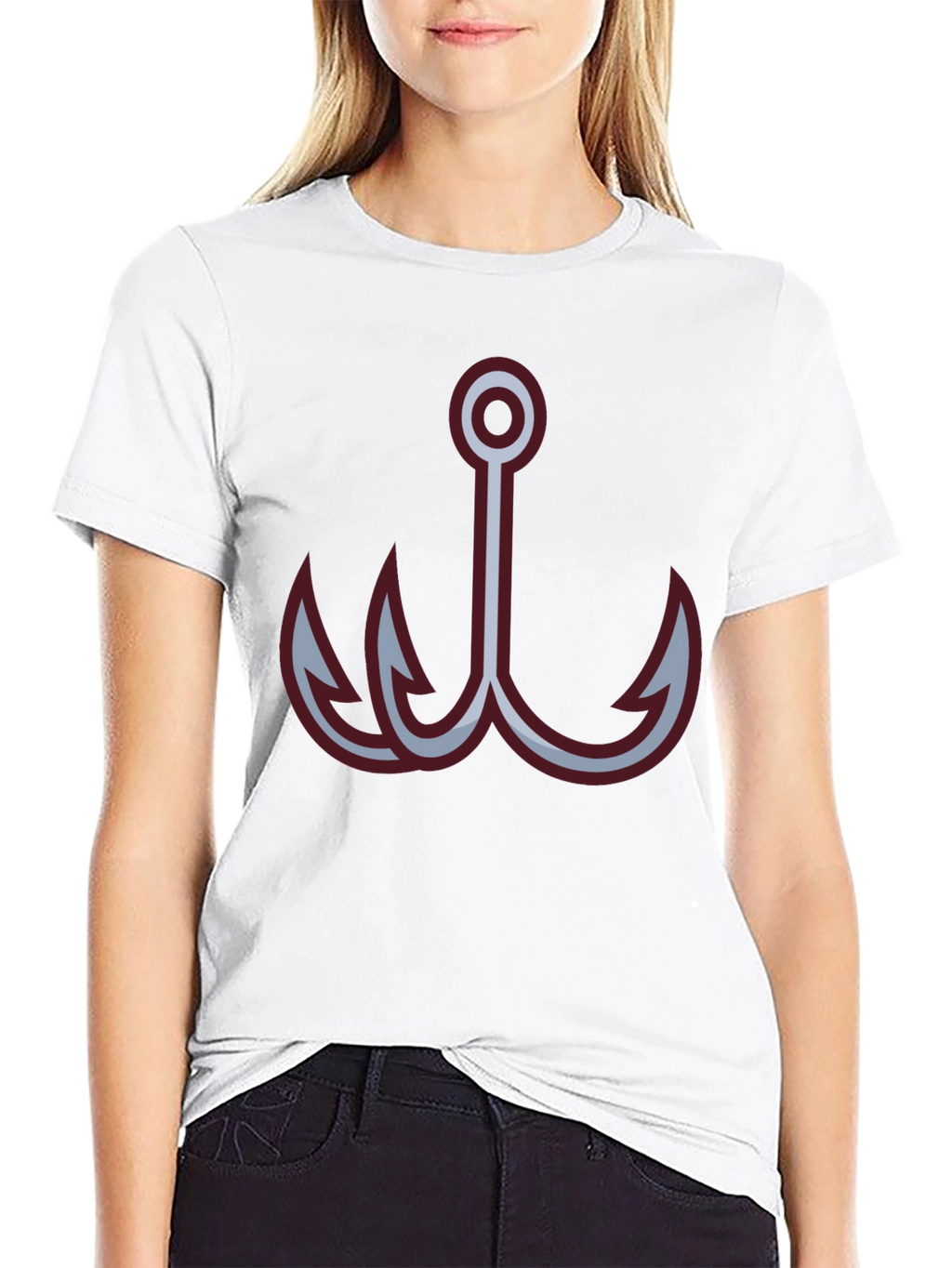 Black Fishing Hook Graphic Tee