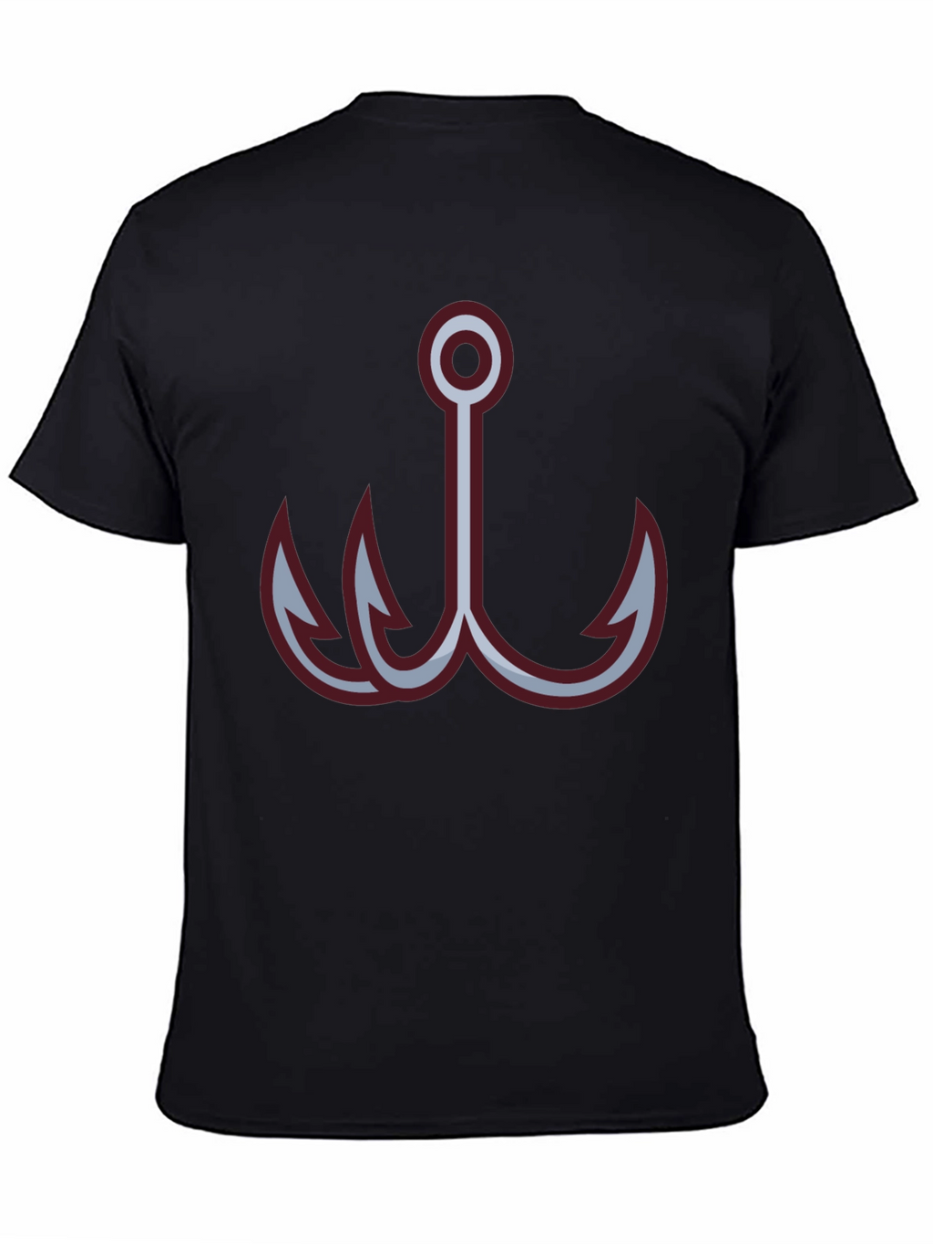 Black Fishing Hook Graphic Tee