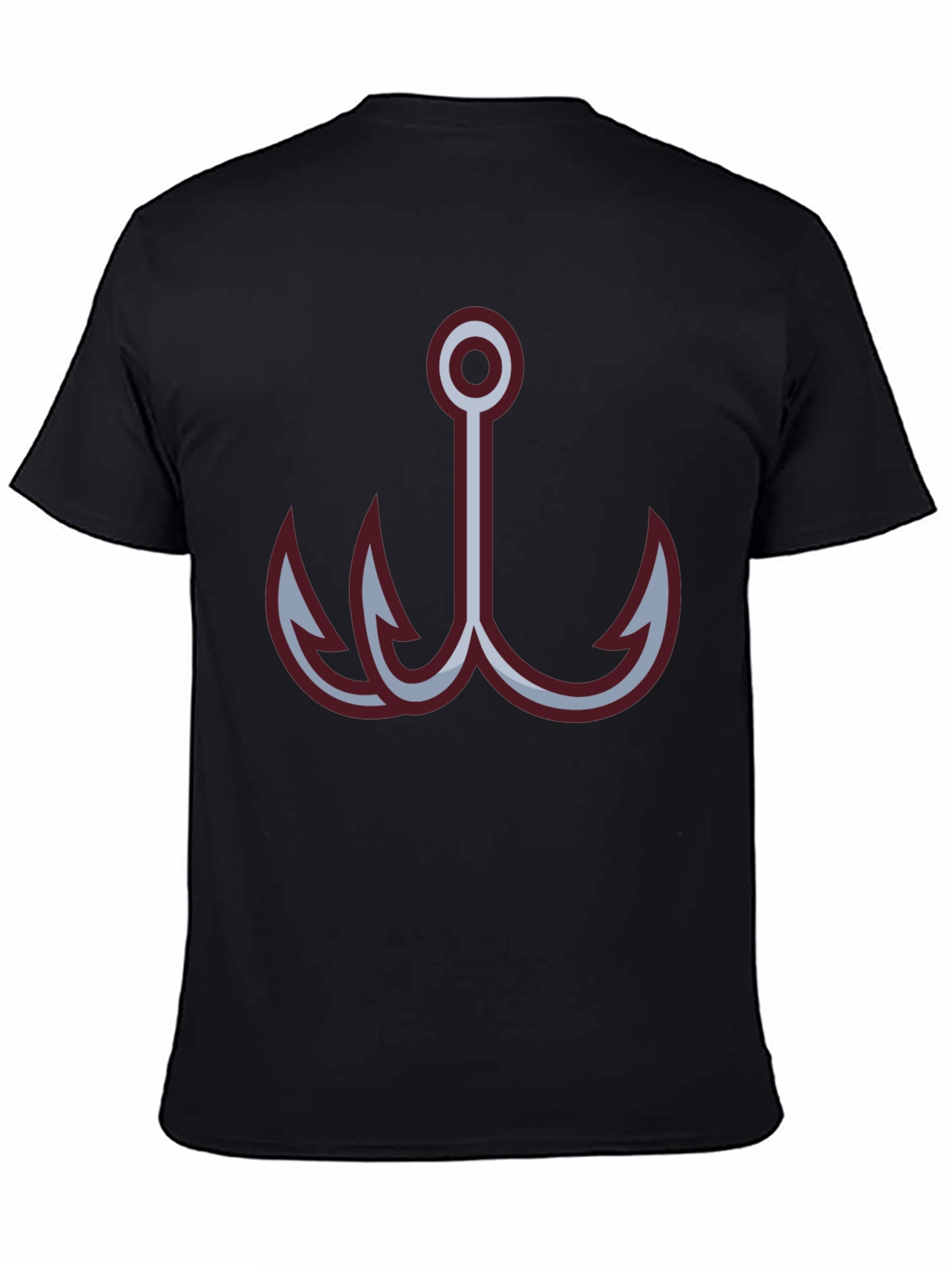 Black Fishing Hook Graphic Tee