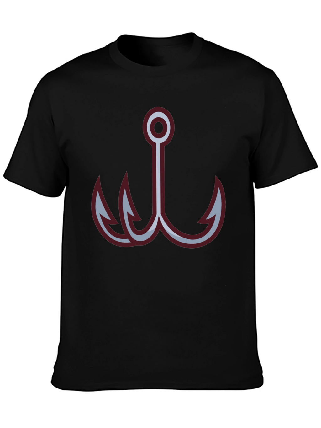 Black Fishing Hook Graphic Tee