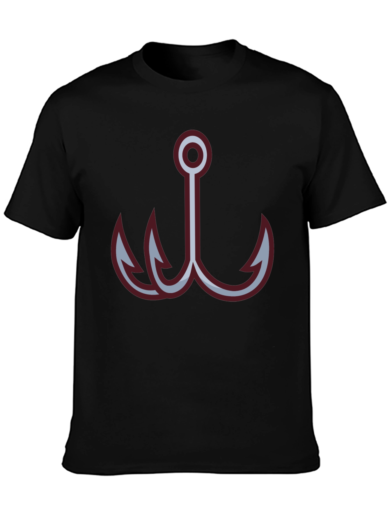 Black Fishing Hook Graphic Tee