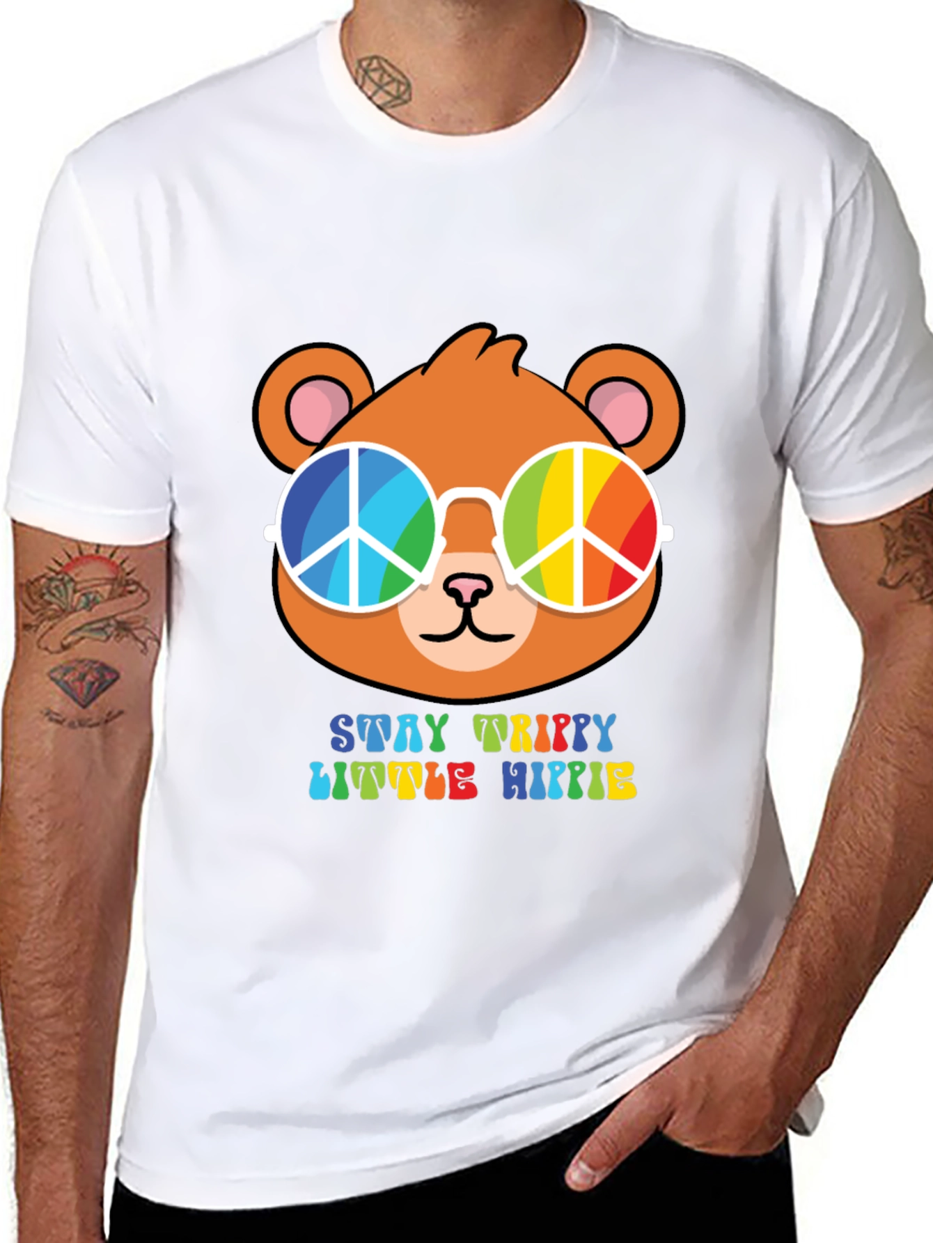 Stay Trippy Little Hippie Bear T-Shirt
