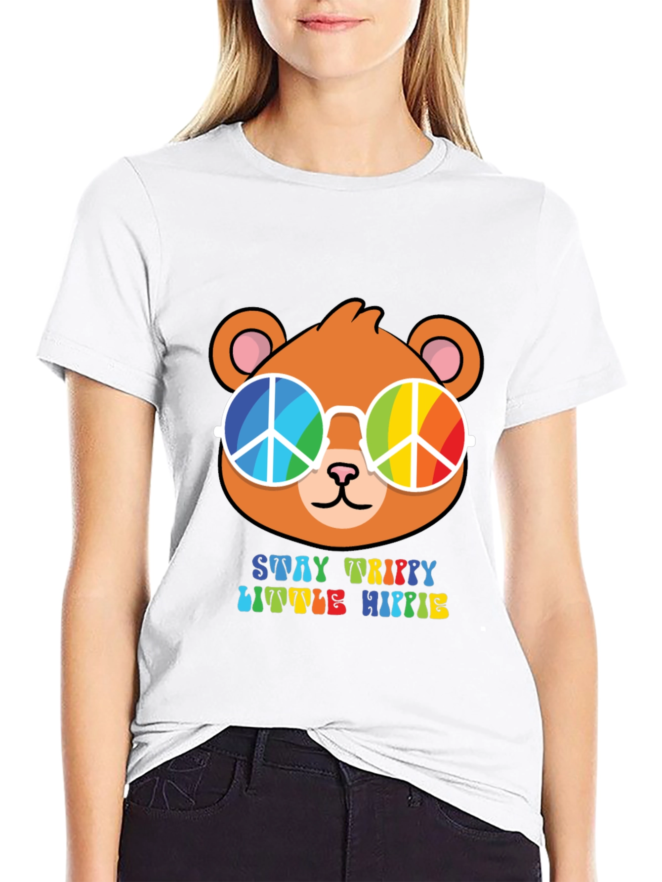 Stay Trippy Little Hippie Bear T-Shirt