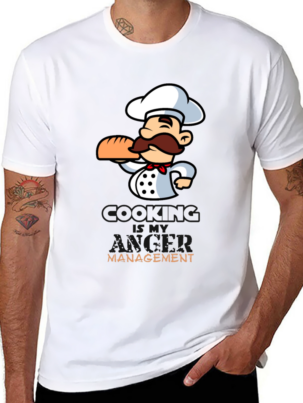 Chef Cartoon Graphic T-Shirt - Cooking Management
