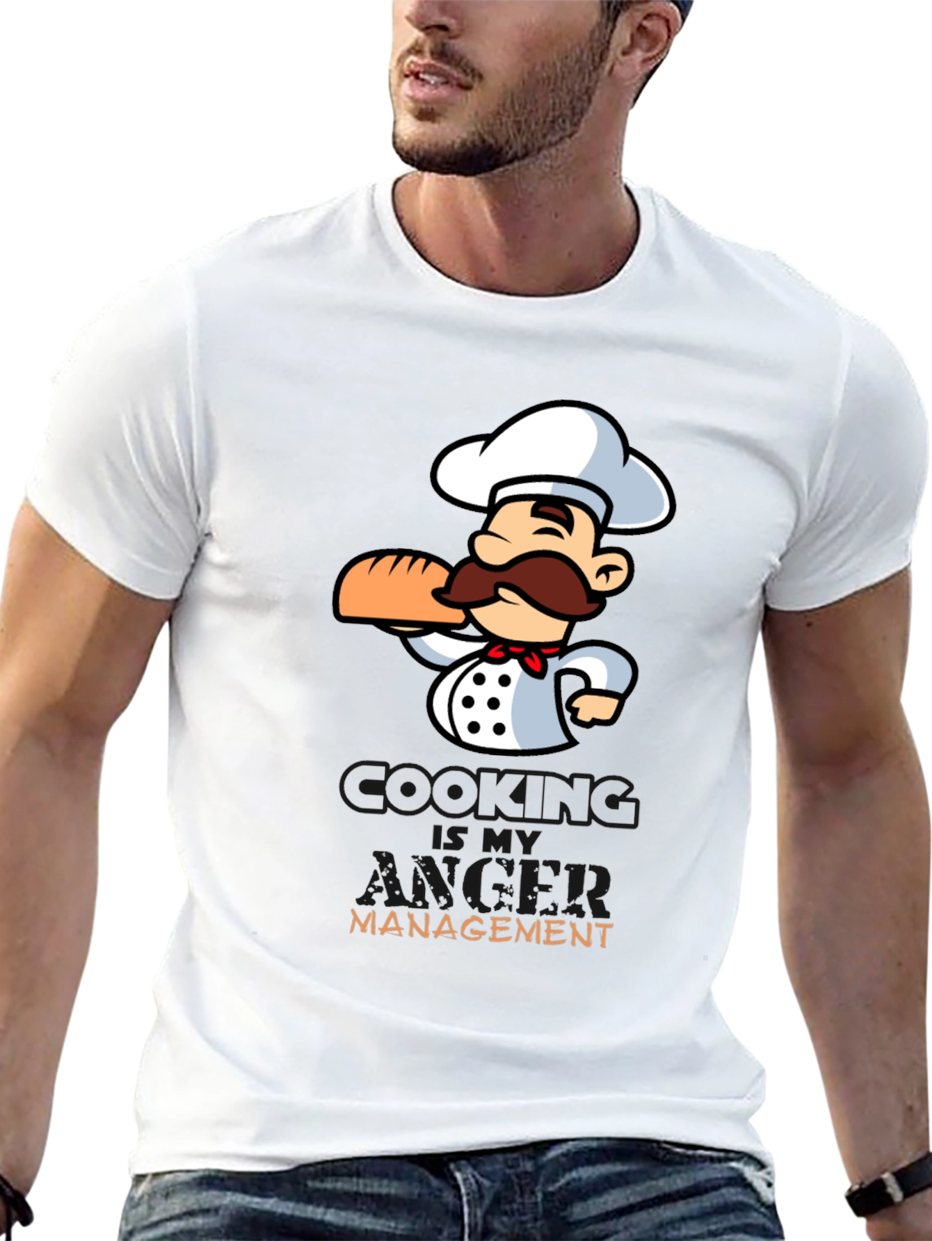 Chef Cartoon Graphic T-Shirt - Cooking Management
