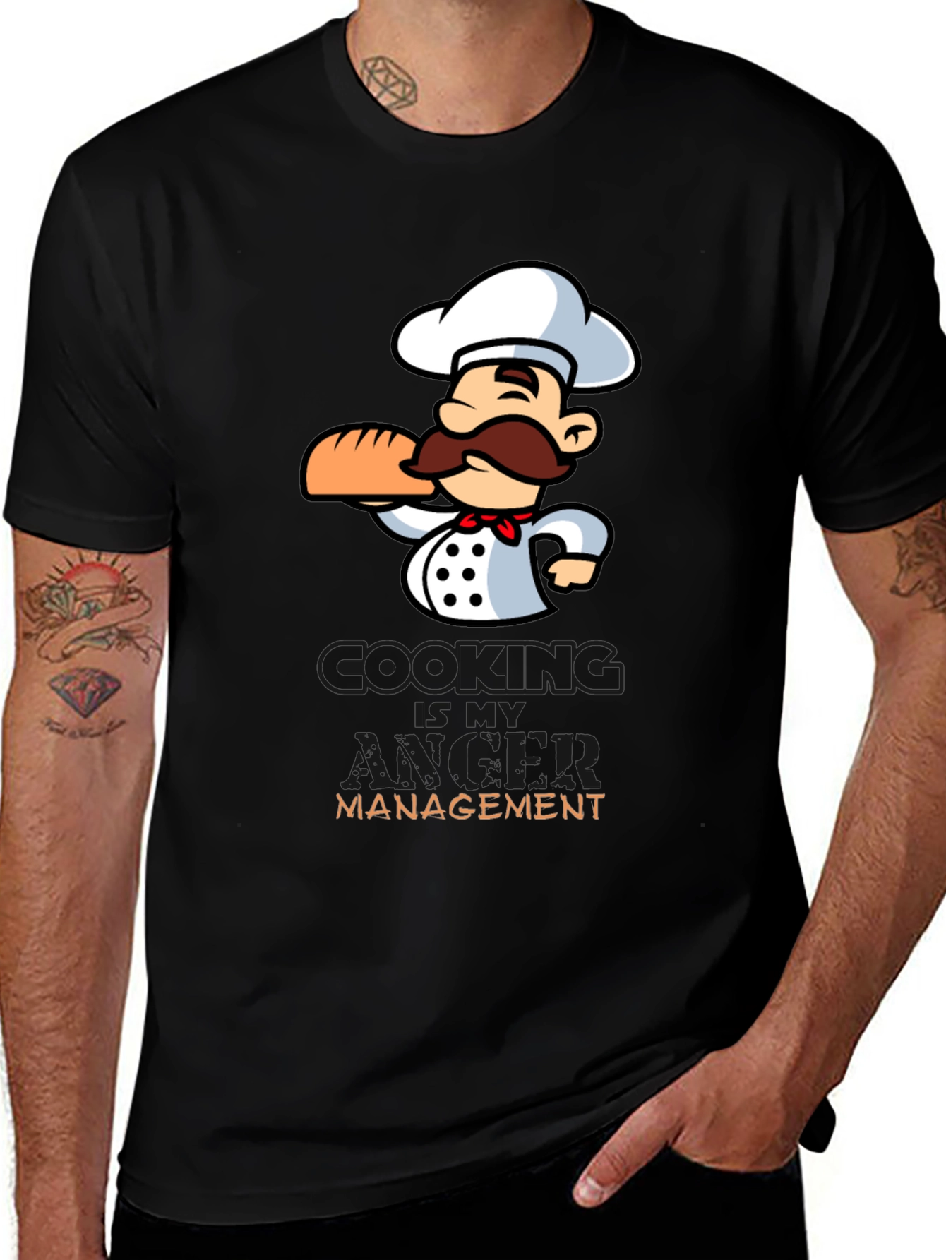 Chef Cartoon Graphic T-Shirt - Cooking Management