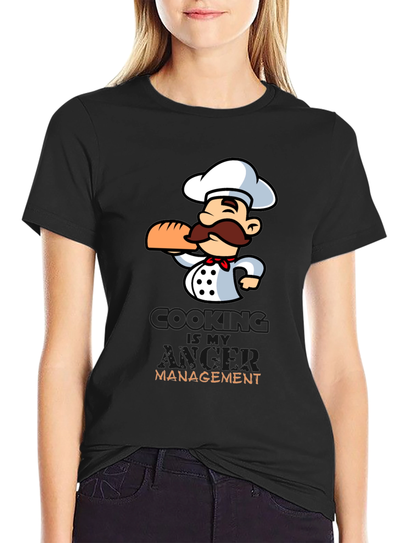 Chef Cartoon Graphic T-Shirt - Cooking Management