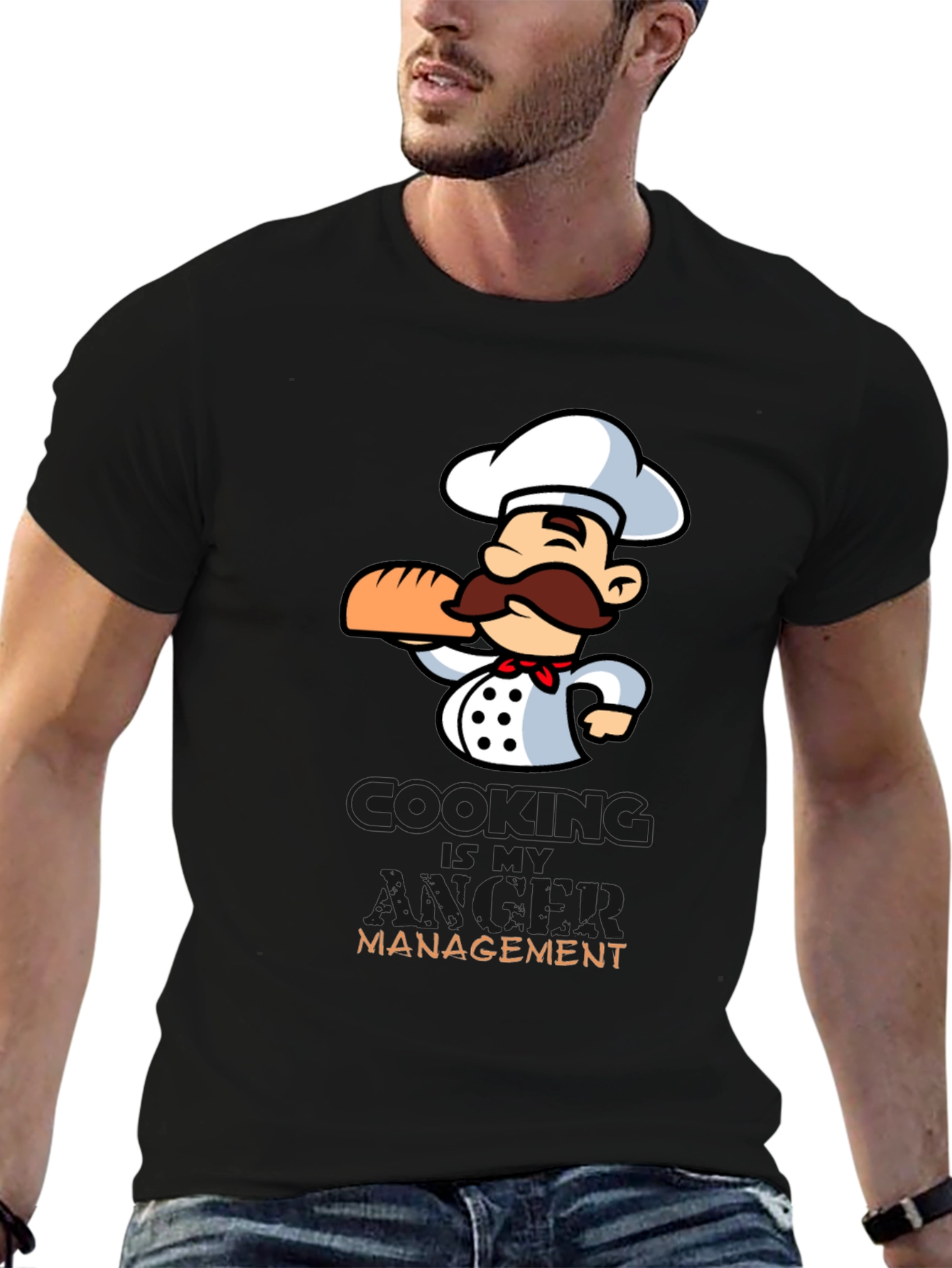 Chef Cartoon Graphic T-Shirt - Cooking Management