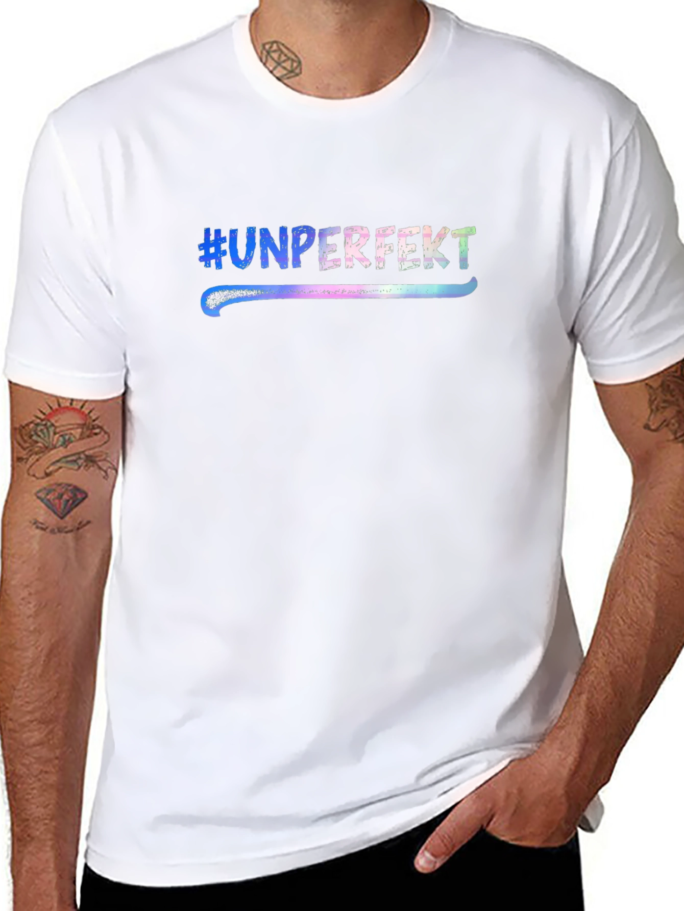 #Unperfekt Black Graphic T-Shirt - Unisex Casual Tee