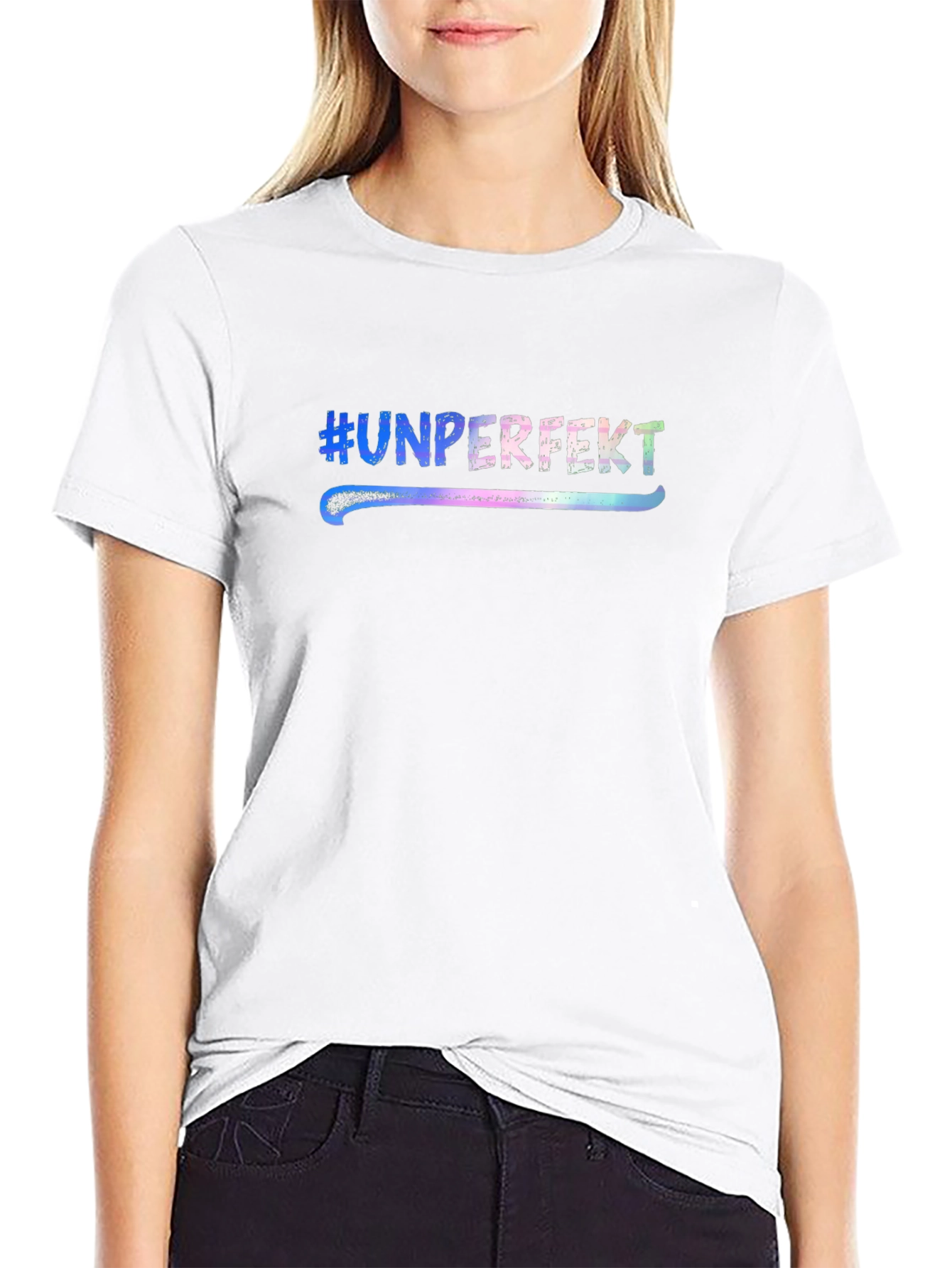 #Unperfekt Black Graphic T-Shirt - Unisex Casual Tee