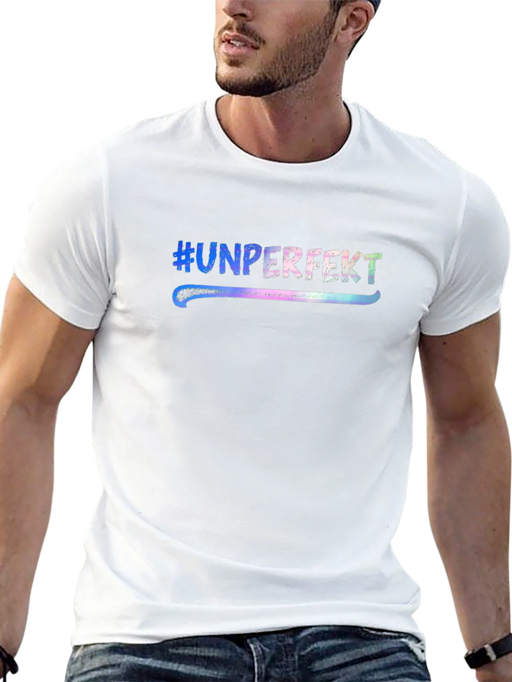 #Unperfekt Black Graphic T-Shirt - Unisex Casual Tee
