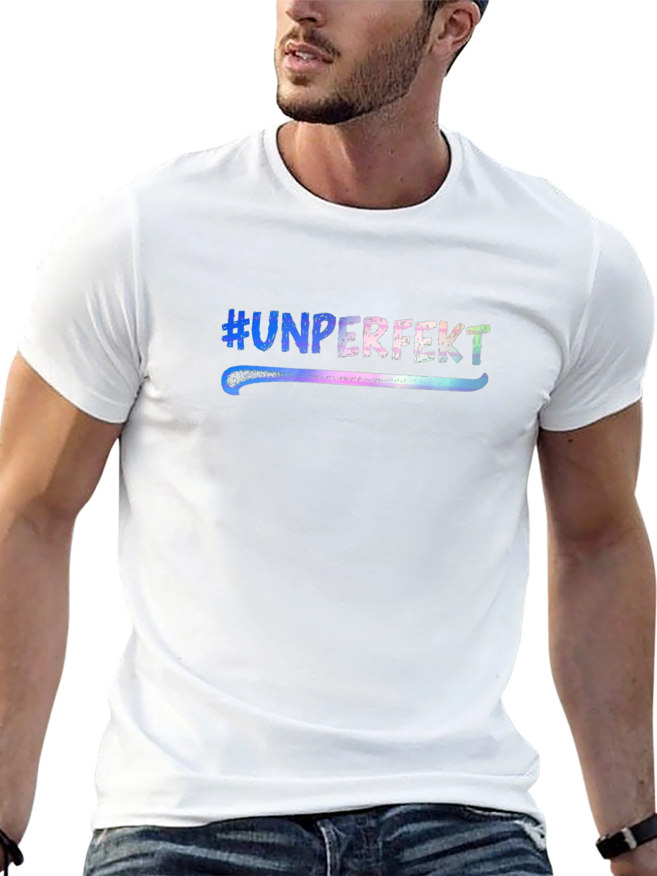 #Unperfekt Black Graphic T-Shirt - Unisex Casual Tee