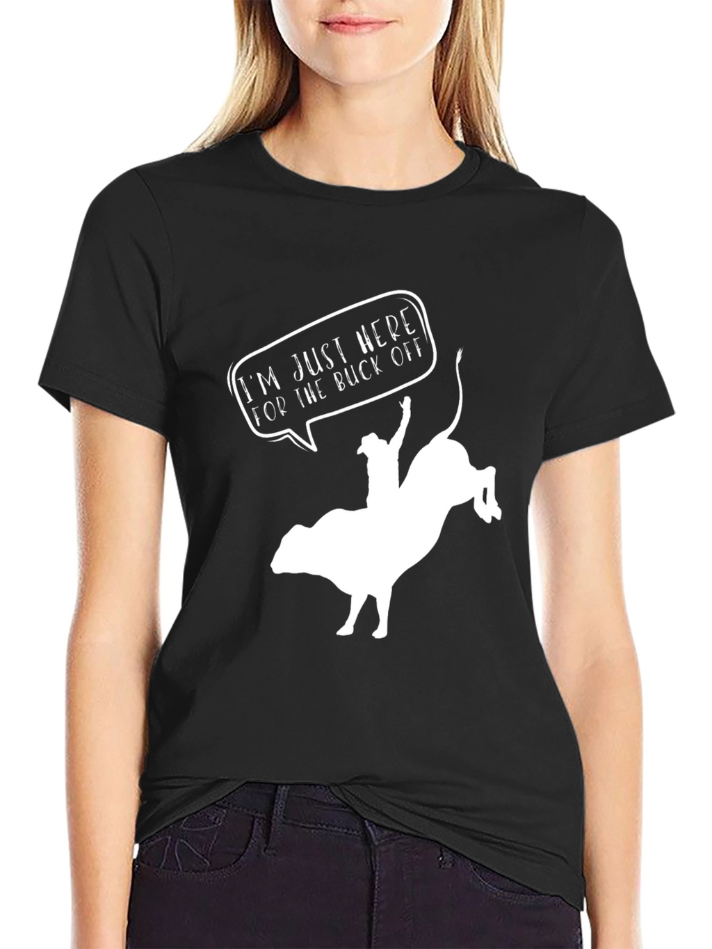 Buck Off Rodeo Graphic Tee - Black Cotton T-Shirt