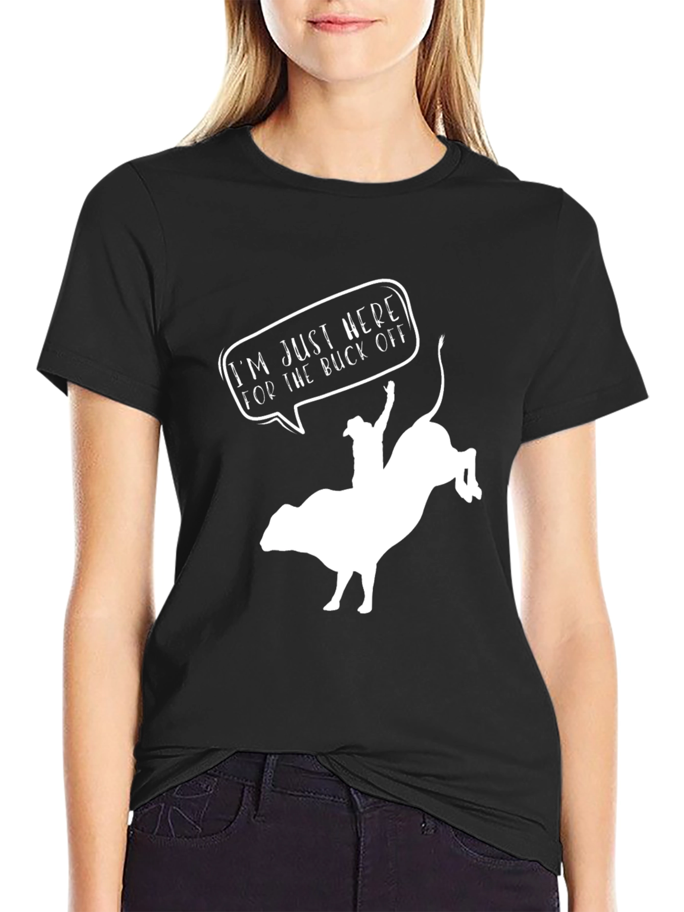 Buck Off Rodeo Graphic Tee - Black Cotton T-Shirt