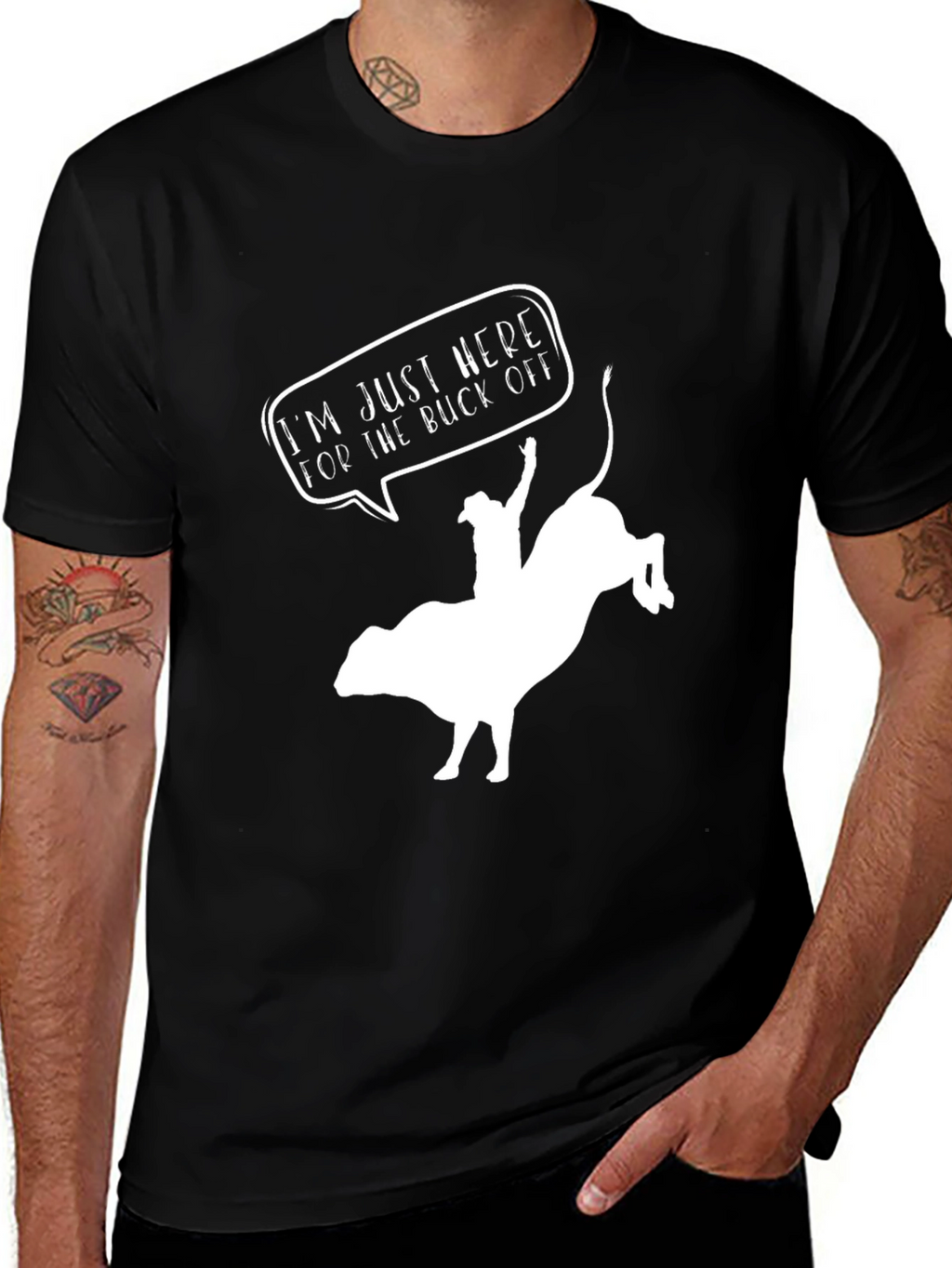 Buck Off Rodeo Graphic Tee - Black Cotton T-Shirt