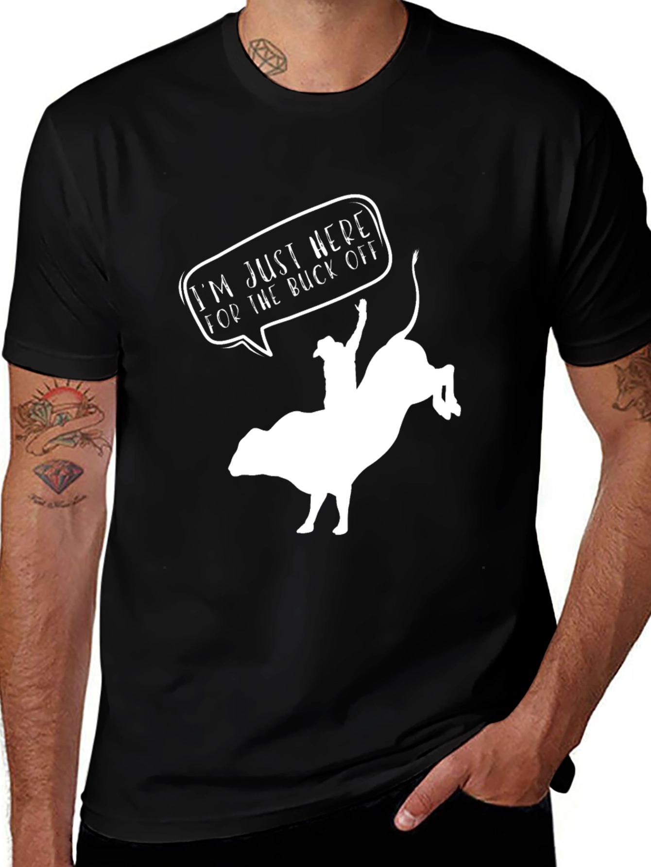 Buck Off Rodeo Graphic Tee - Black Cotton T-Shirt