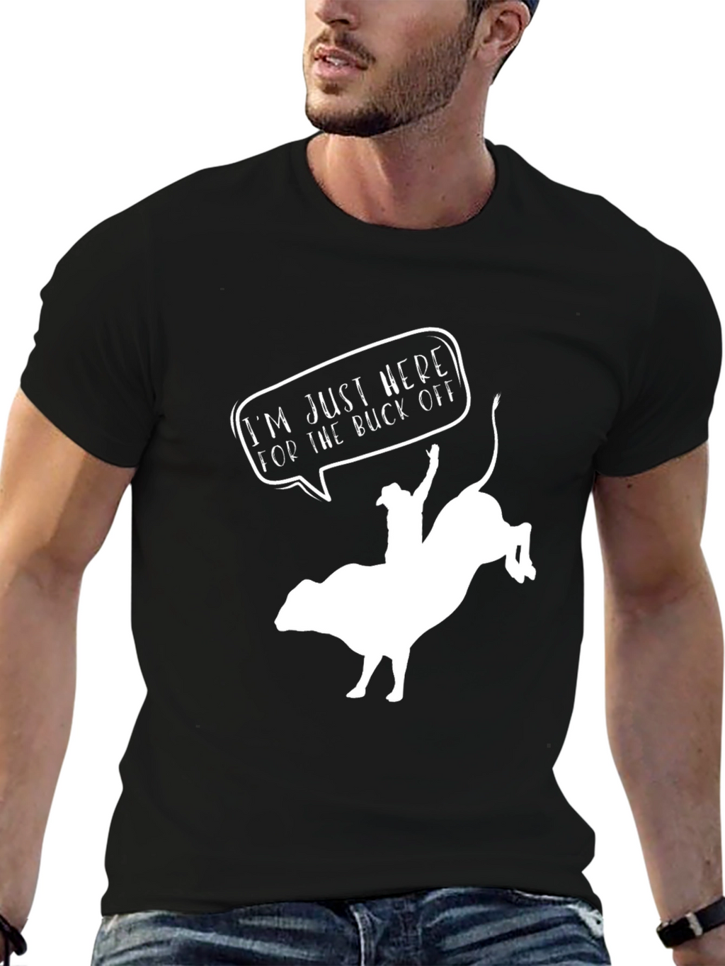 Buck Off Rodeo Graphic Tee - Black Cotton T-Shirt