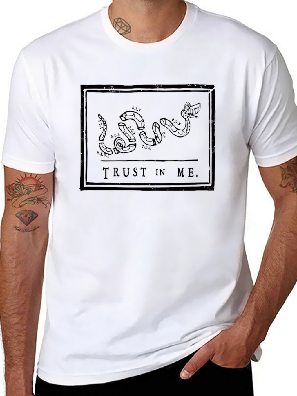 Trust in Me Snake Graphic Black T-Shirt