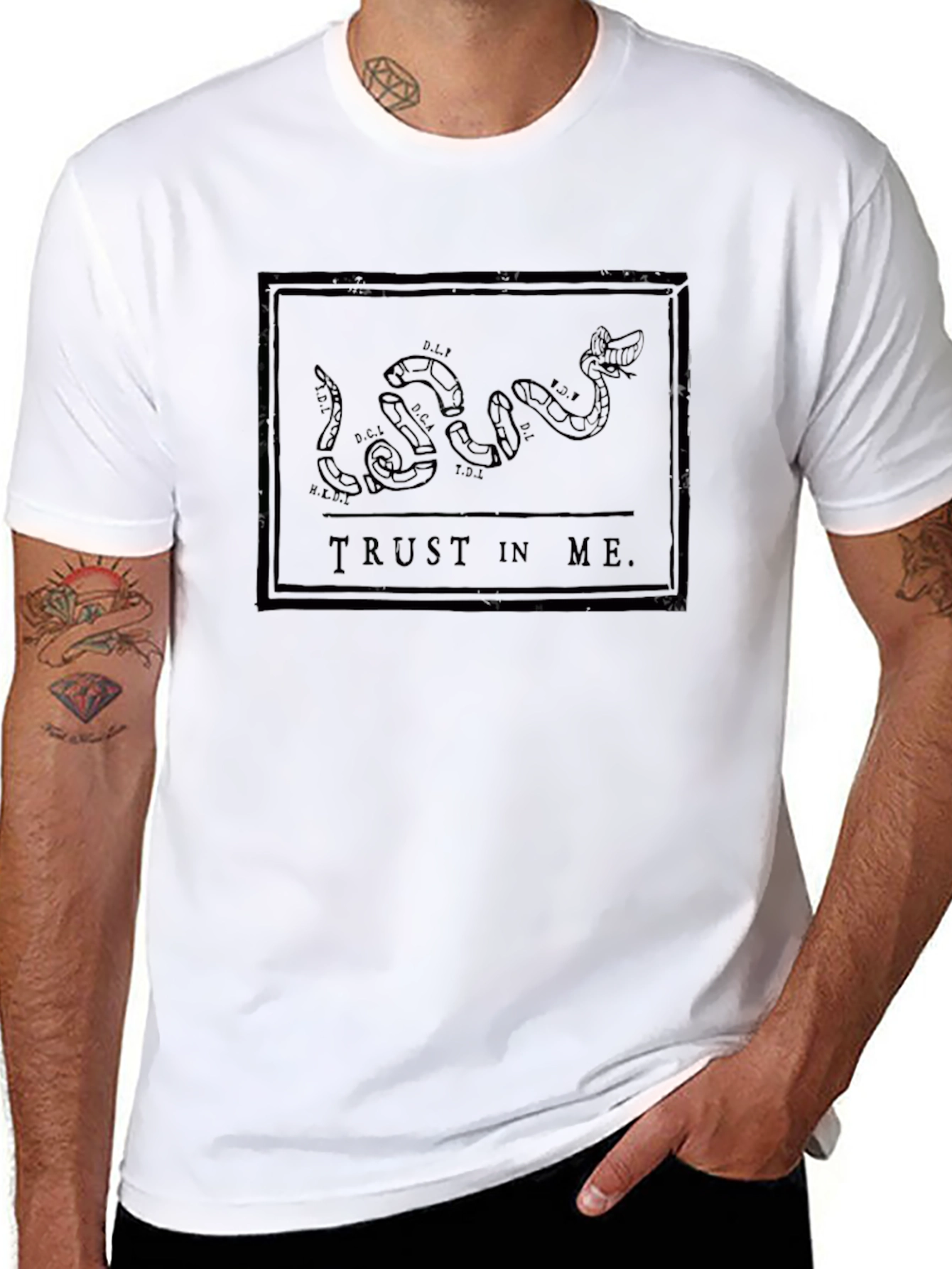 Trust in Me Snake Graphic Black T-Shirt
