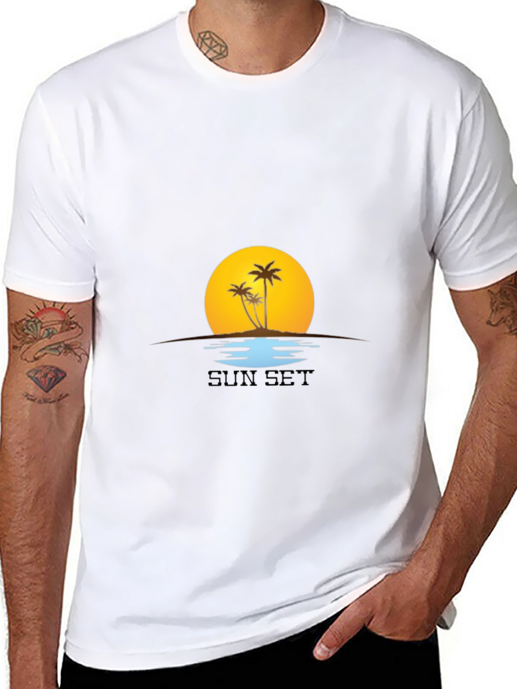 Sunset Palm Tree T-Shirt - Island Vibes