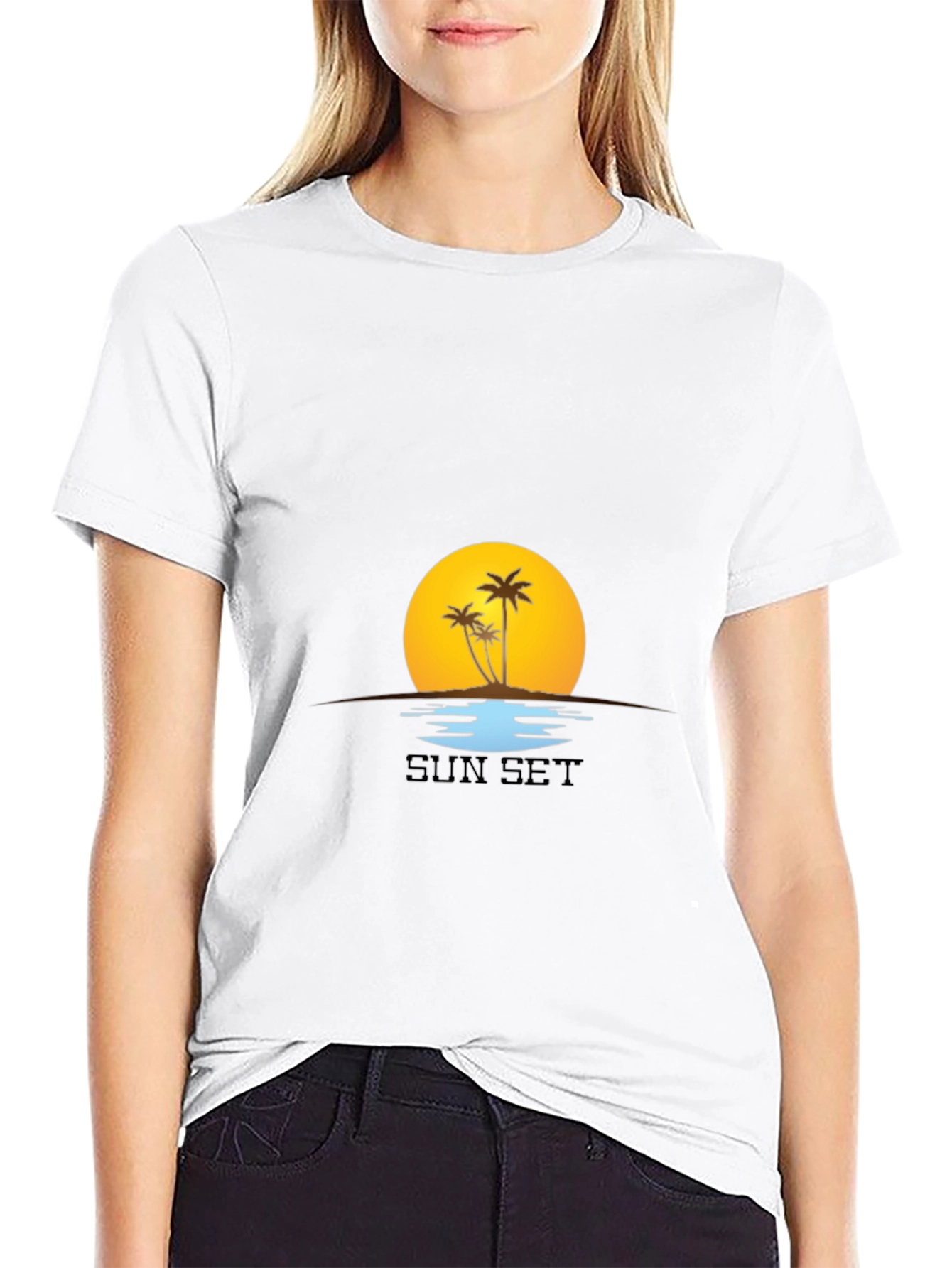 Sunset Palm Tree T-Shirt - Island Vibes
