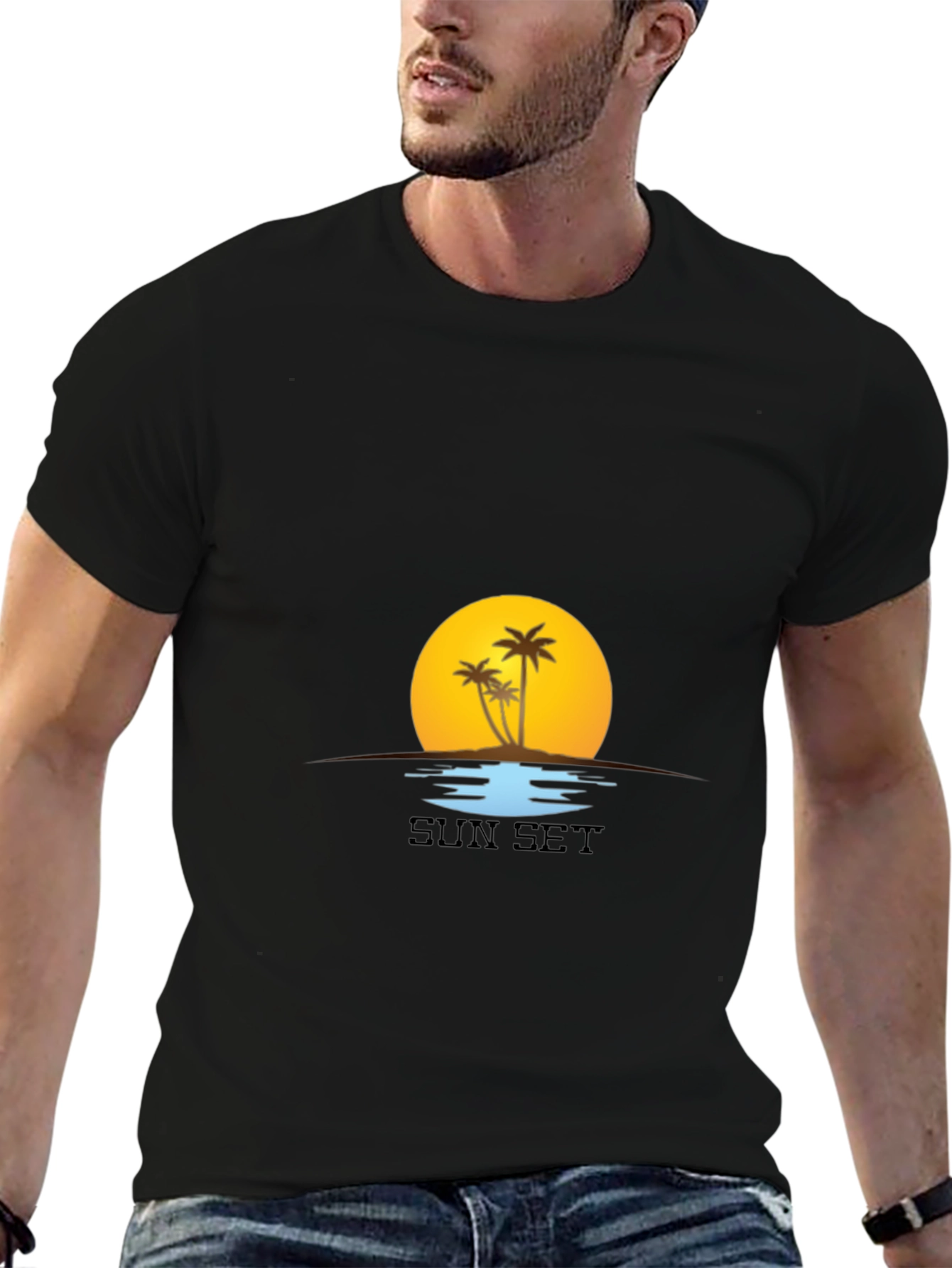 Sunset Palm Tree T-Shirt - Island Vibes