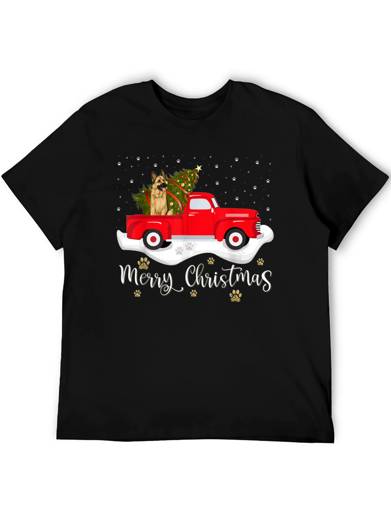 Festive Dog Christmas Truck Tee