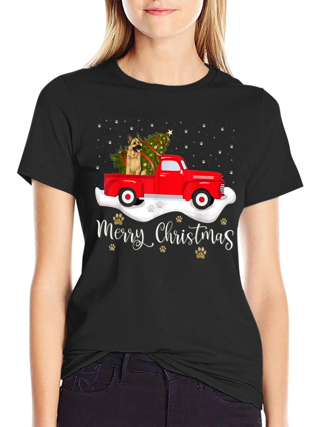 Festive Dog Christmas Truck Tee