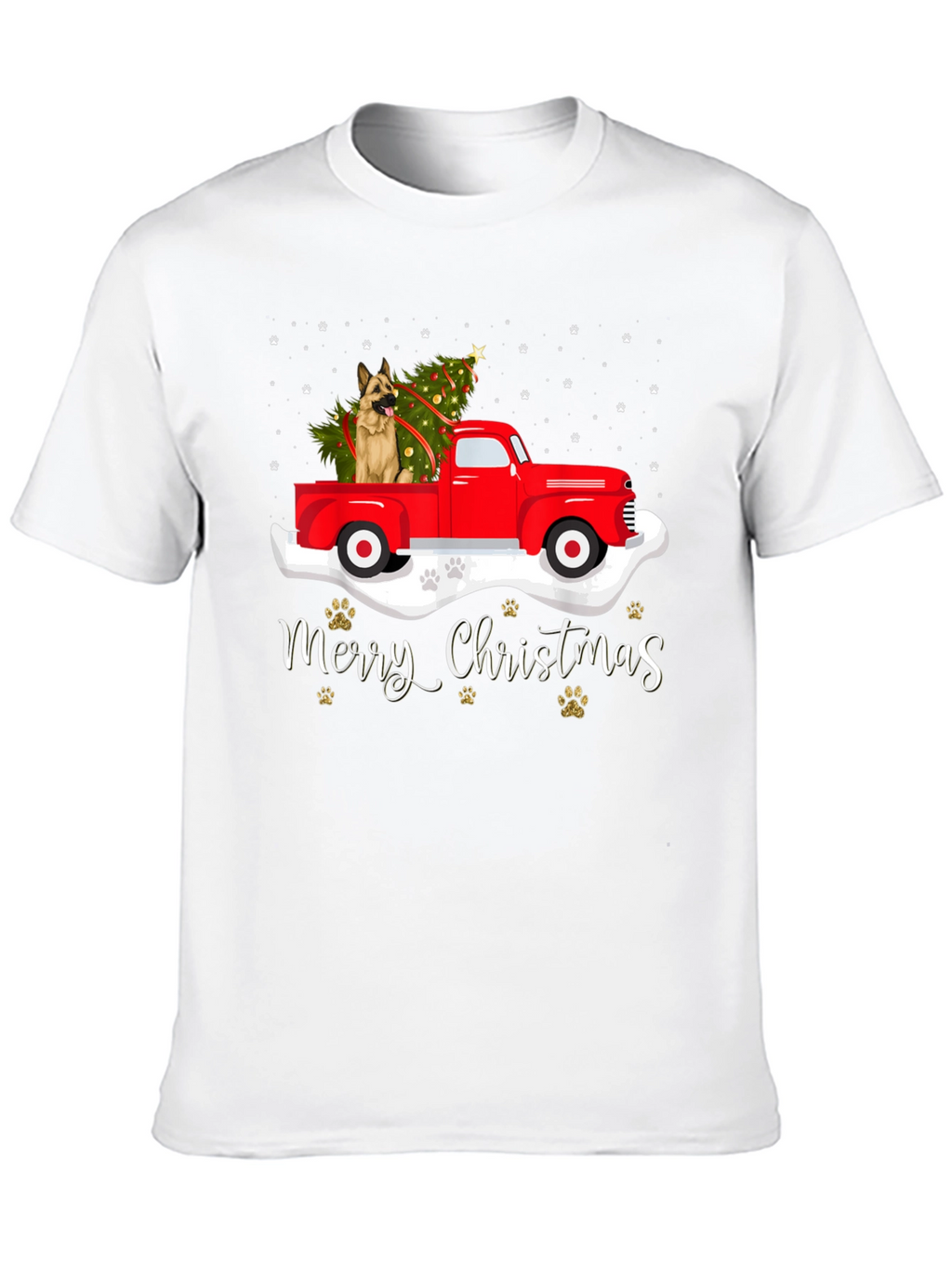 Festive Dog Christmas Truck Tee