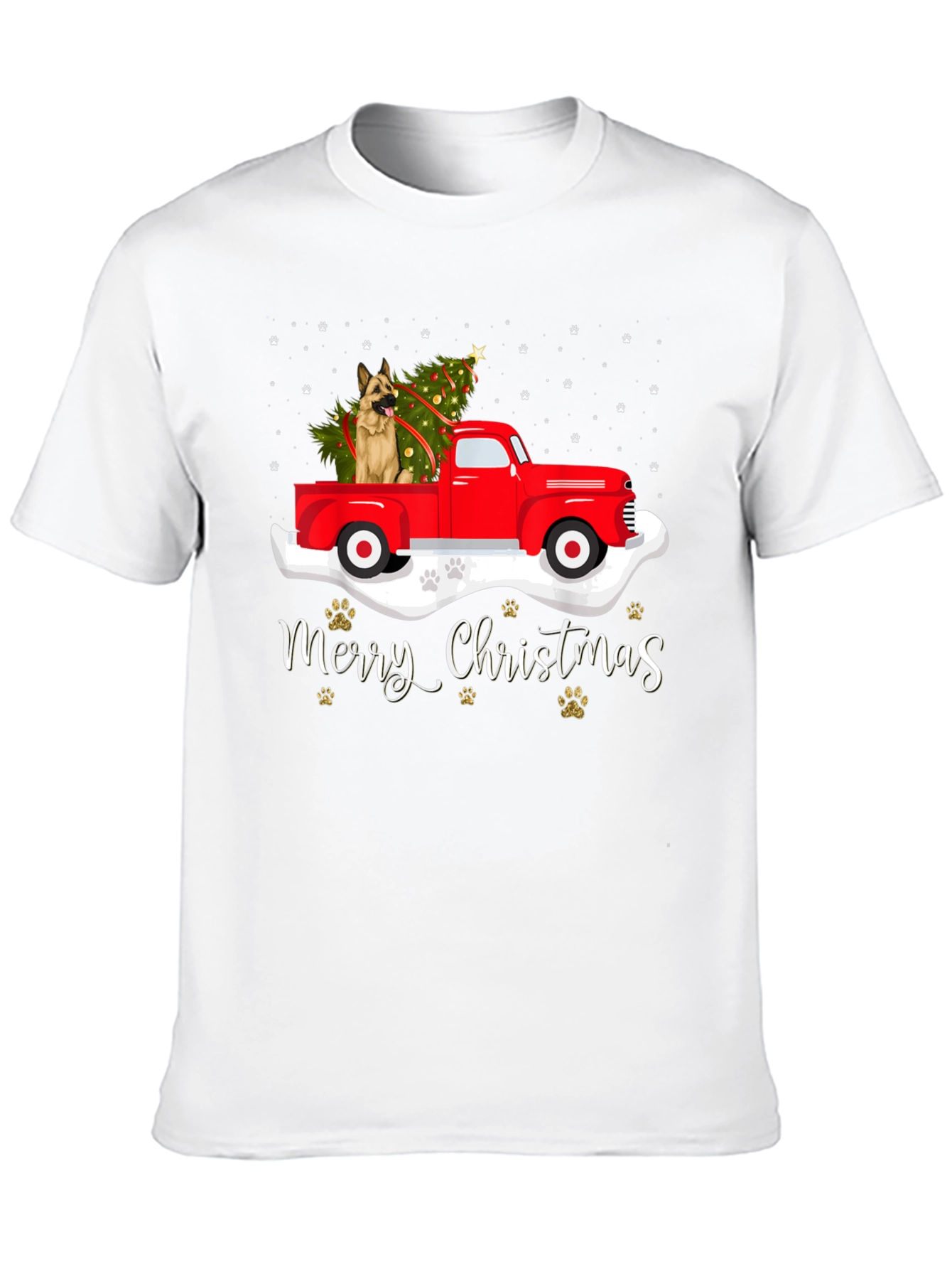 Festive Dog Christmas Truck Tee