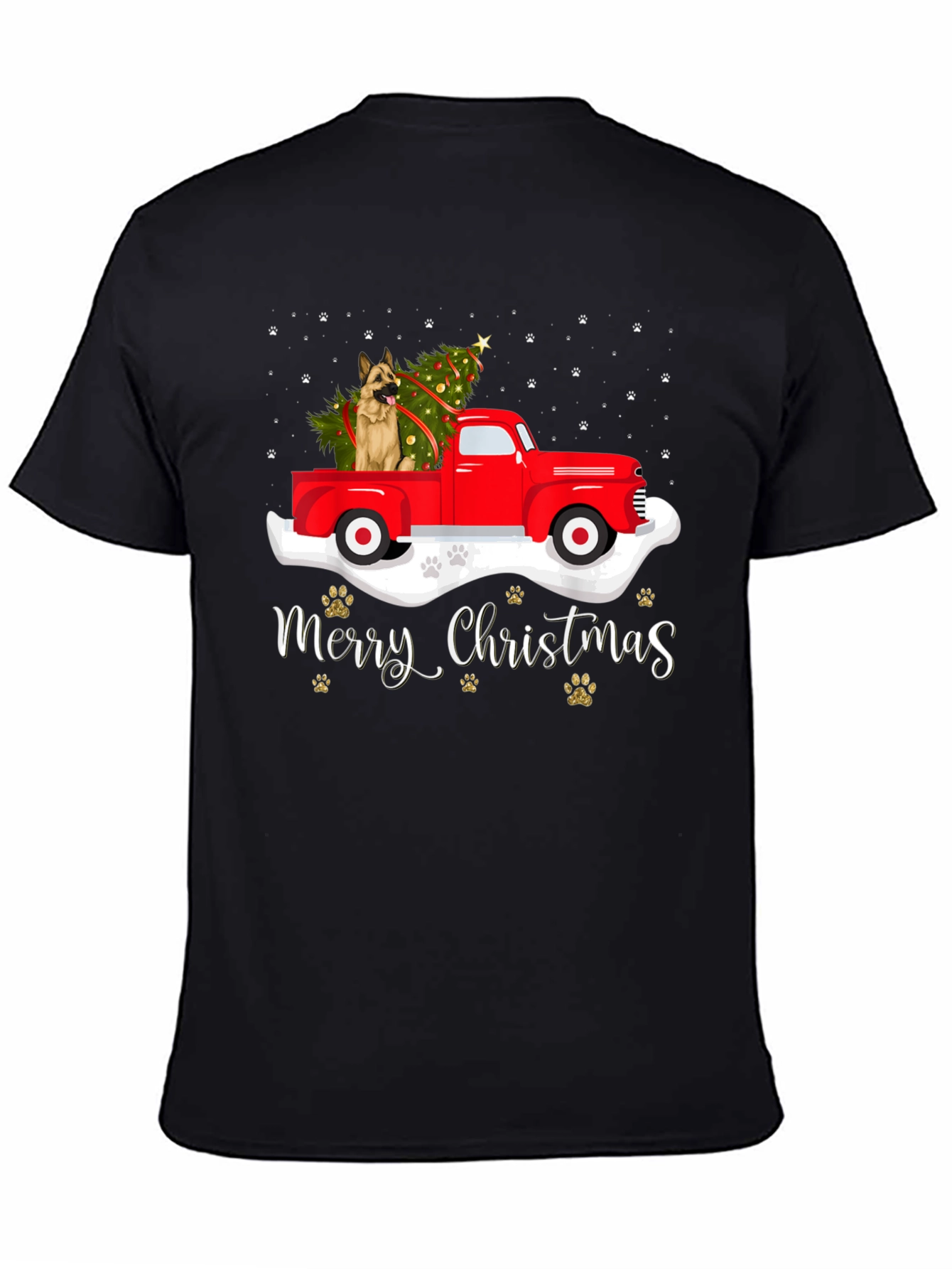 Festive Dog Christmas Truck Tee