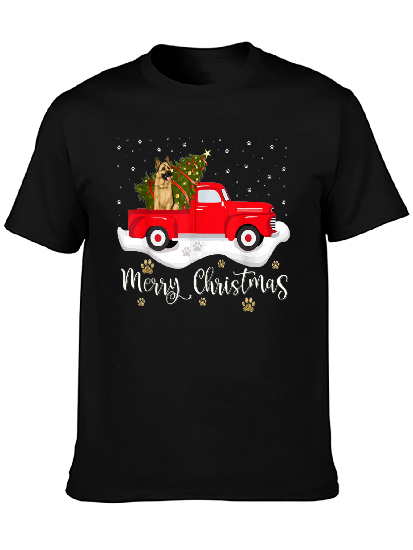 Festive Dog Christmas Truck Tee