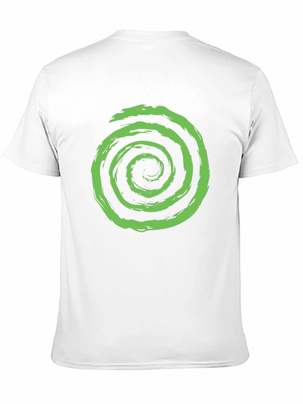 Green Spiral Graphic Black T-Shirt